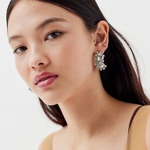 NWT URBAN outfitters COSMOS GLITTER HOOP EARRING IN SILVER